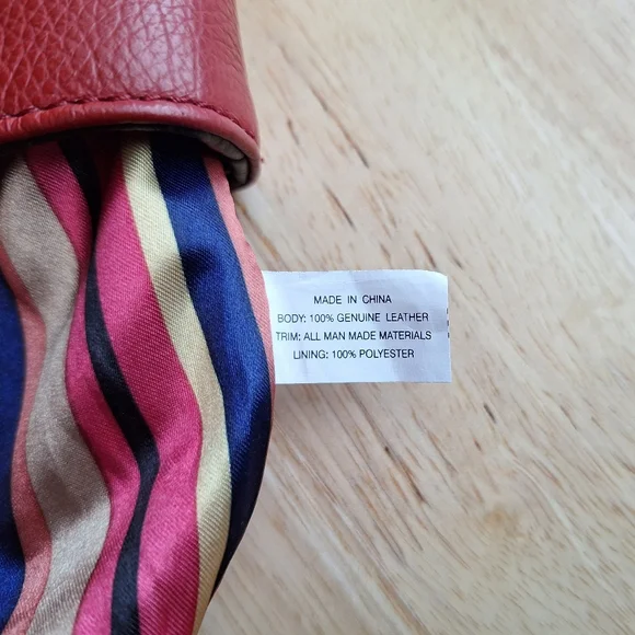 Tignanello "Perfect Pockets" Mini Tote Handbag With Feet Red and Brown - Picture 11 of 12